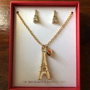 Eiffel Tower Necklace and Earring Set